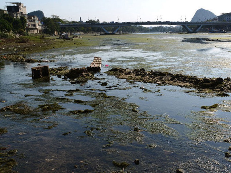 漓江的缺水問題越來越嚴重，水質面臨的壓力越來越大